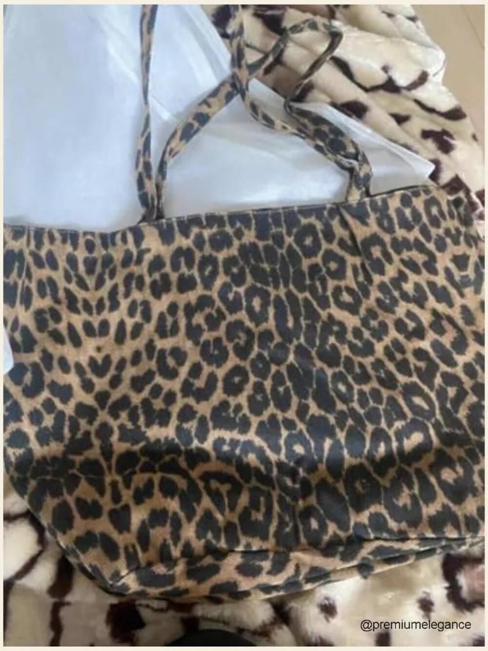 Large Leopard Print Hobo Tote Shoulder Bag with Zipper